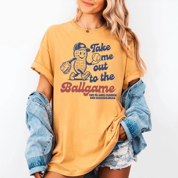 Take Me Out To The Ball Game Retro Peanuts Baseball Sports Women's Comfort Colors T-Shirt