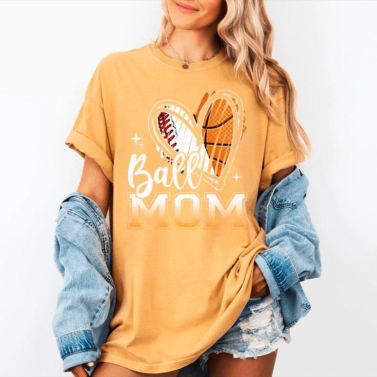 Ball Mom Heart Basketball Baseball Mom Premium Women's Comfort Colors T-Shirt Ball Mom Heart Basketball Baseball Mom Premium Women's Comfort Colors T-Shirt