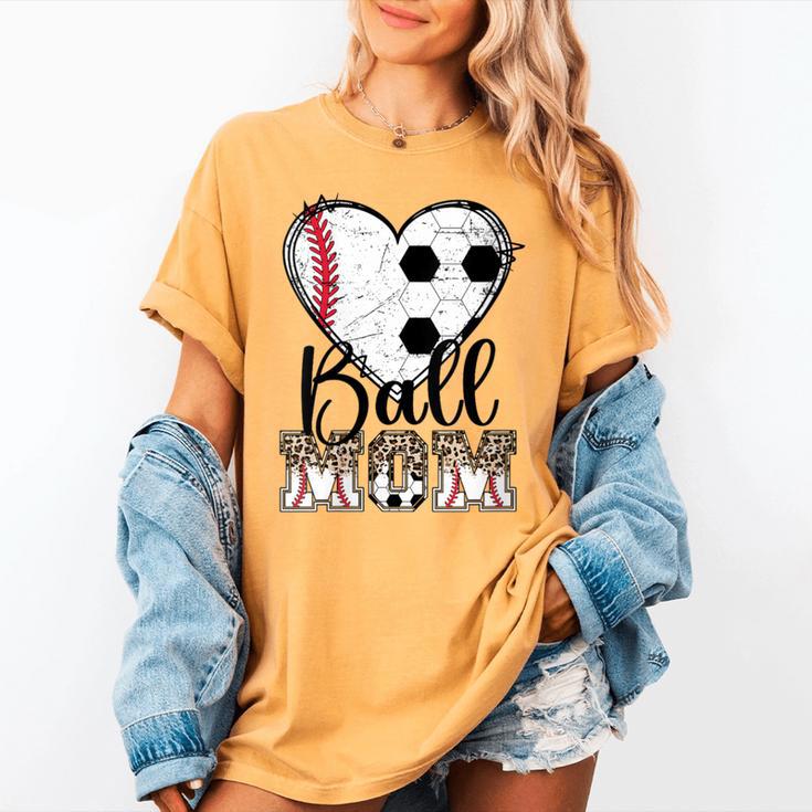 Ball Mom Heart Soccer Baseball Mom Women's Comfort Colors T-Shirt Ball Mom Heart Soccer Baseball Mom Women's Comfort Colors T-Shirt