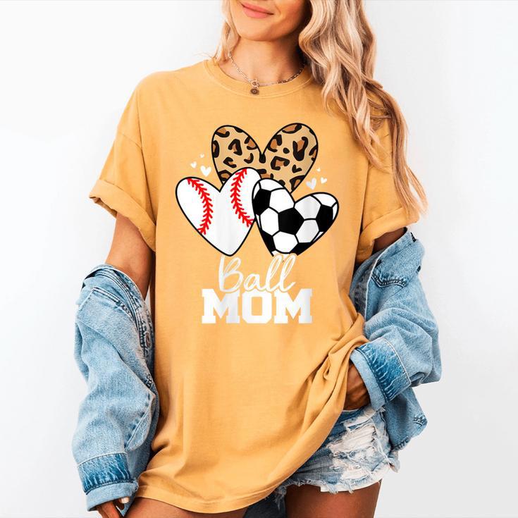 Ball Mom Soccer Baseball Mom Heart Women's Comfort Colors T-Shirt Ball Mom Soccer Baseball Mom Heart Women's Comfort Colors T-Shirt