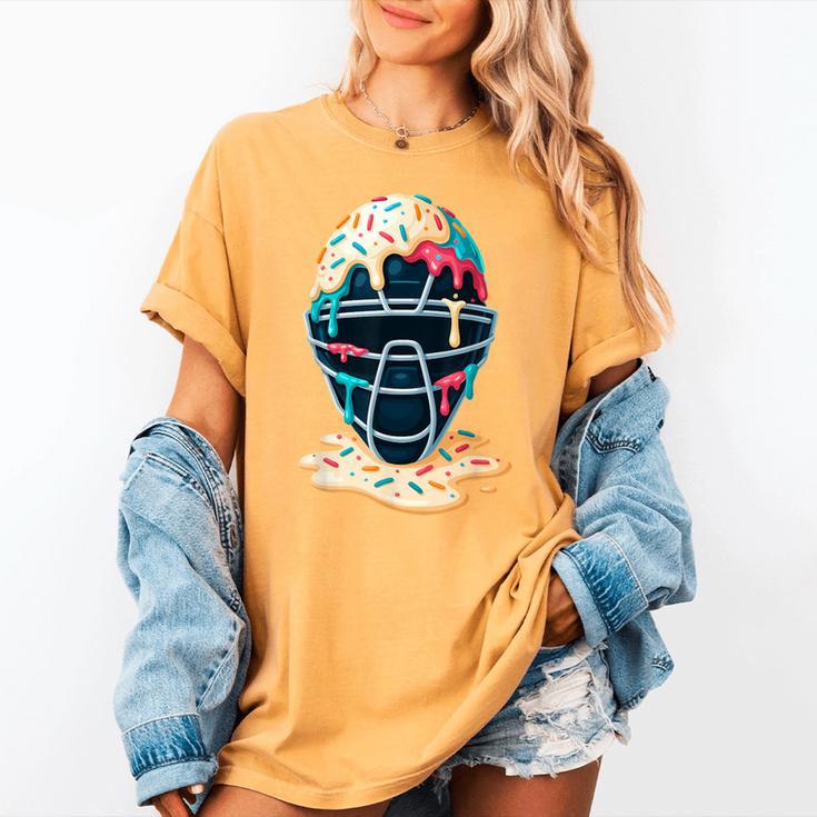 Baseball Catcher Mask Ice Cream Dripping Baseball Boy Youth Women's Comfort Colors T-Shirt Baseball Catcher Mask Ice Cream Dripping Baseball Boy Youth Women's Comfort Colors T-Shirt