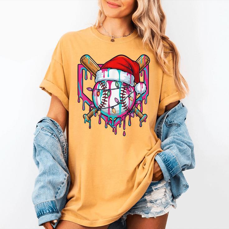 Baseball Christmas Santa Hat Baseball Christmas Drip Women's Comfort Colors T-Shirt Baseball Christmas Santa Hat Baseball Christmas Drip Women's Comfort Colors T-Shirt