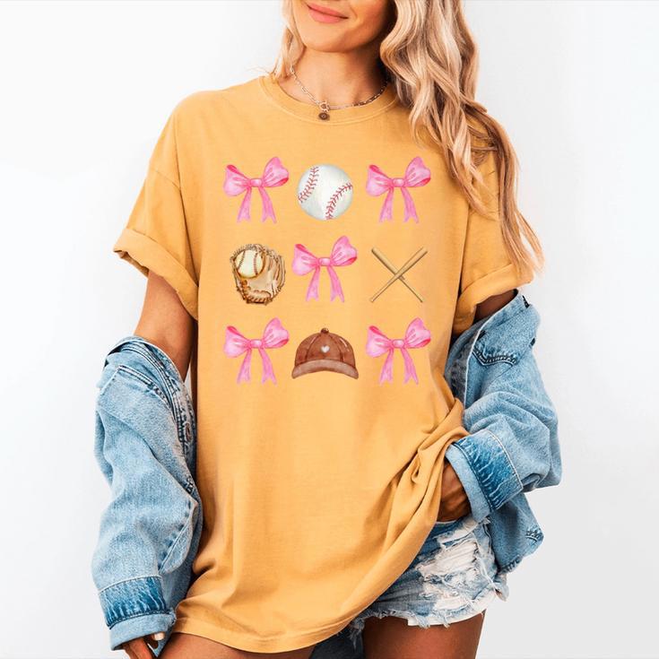 Baseball Coquette Bow Baseball Mama Baseball Mom Premium Women's Comfort Colors T-Shirt Baseball Coquette Bow Baseball Mama Baseball Mom Premium Women's Comfort Colors T-Shirt