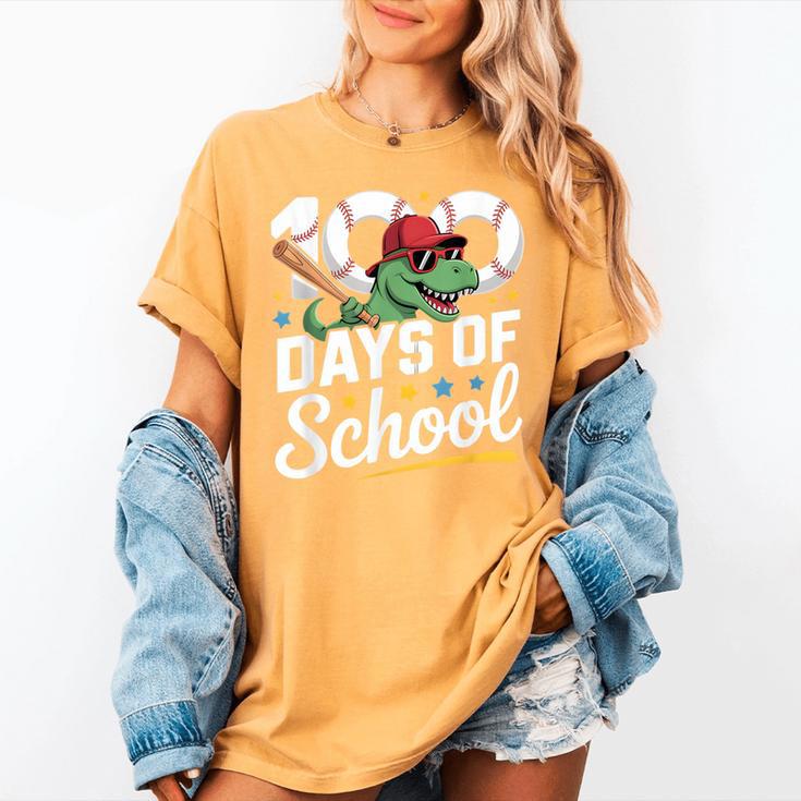 Baseball Dinosaur 100 Days Of School Kids Theme Women's Comfort Colors T-Shirt