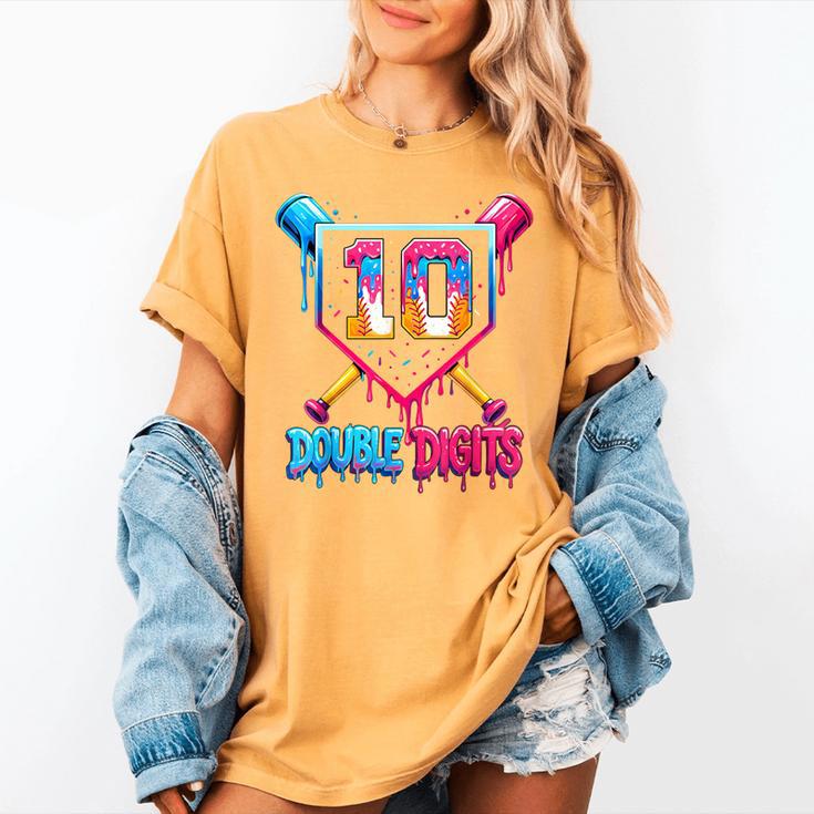 Baseball Drip 10th Birthday Boy Double Digits Ice Cream Drip Women's Comfort Colors T-Shirt Baseball Drip 10th Birthday Boy Double Digits Ice Cream Drip Women's Comfort Colors T-Shirt