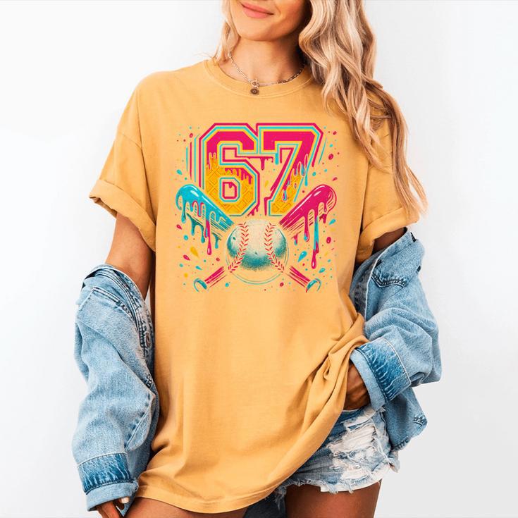 Baseball Drip 6 7 Number 67 Six Seven Meme Boys Kids Women's Comfort Colors T-Shirt