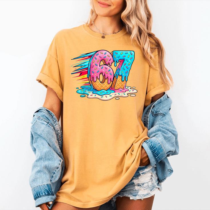 Baseball Drip Ice Cream 67 Graffiti Splash Melt Women's Comfort Colors T-Shirt