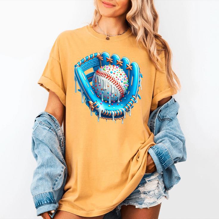 Baseball Drip Ice Cream Glove With Sprinkles Ball Boys Youth Women's Comfort Colors T-Shirt