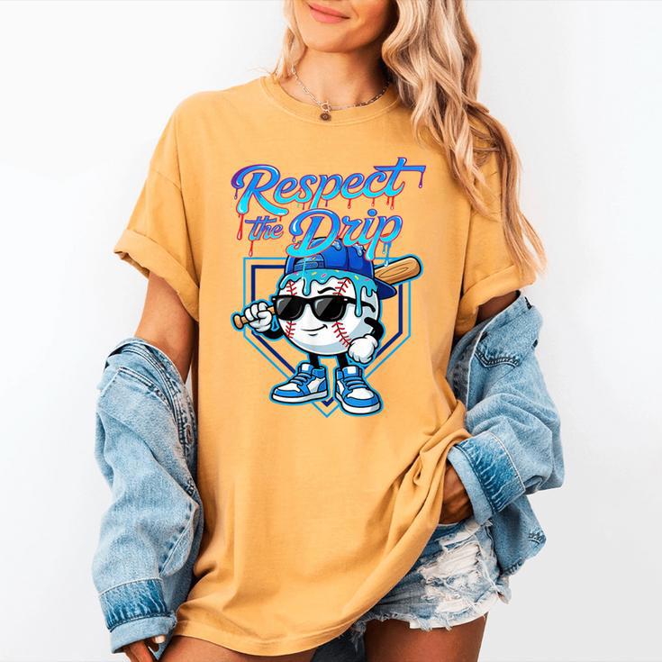 Baseball Drip Ice Cream Respect The Drip Home Plate Boy Kids Women's Comfort Colors T-Shirt Baseball Drip Ice Cream Respect The Drip Home Plate Boy Kids Women's Comfort Colors T-Shirt
