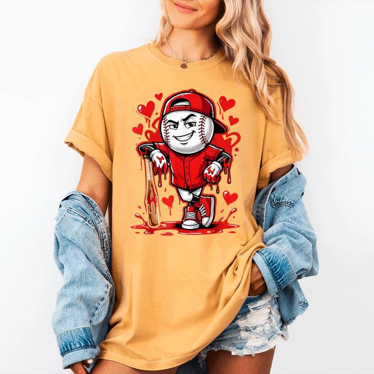 Baseball Drip Icecream Heart Red Valentine Day Boys Kids Women's Comfort Colors T-Shirt Baseball Drip Icecream Heart Red Valentine Day Boys Kids Women's Comfort Colors T-Shirt