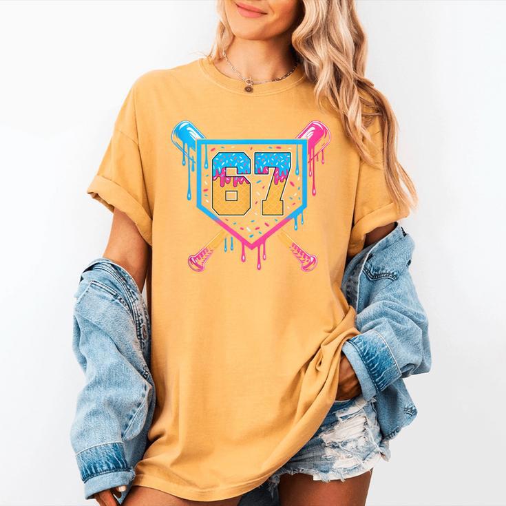 Baseball Drip Number 67 Player Or 67Th Birthday Women's Comfort Colors T-Shirt