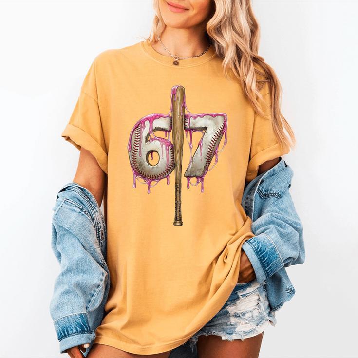 Baseball Drip Number 67 Sports Player Six Seven Meme Fan Women's Comfort Colors T-Shirt