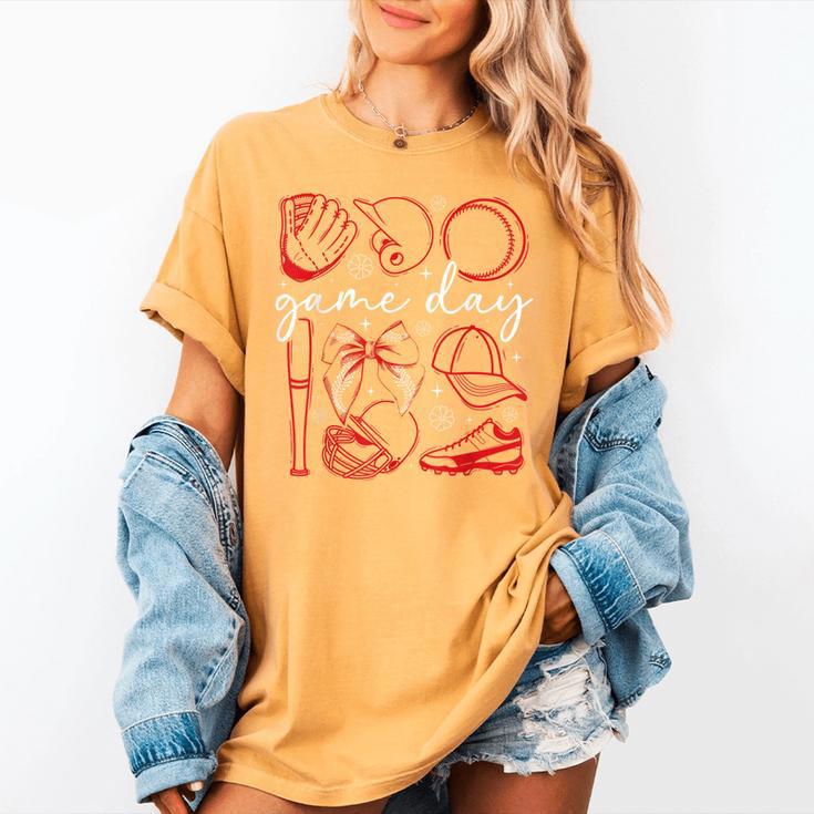 Baseball Game Day Coquette Game Day Baseball Women's Comfort Colors T-Shirt Baseball Game Day Coquette Game Day Baseball Women's Comfort Colors T-Shirt