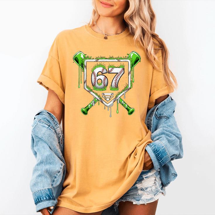Baseball Ice Cream Drip Number 67 Player 67th Birthday Kids Women's Comfort Colors T-Shirt Baseball Ice Cream Drip Number 67 Player 67th Birthday Kids Women's Comfort Colors T-Shirt