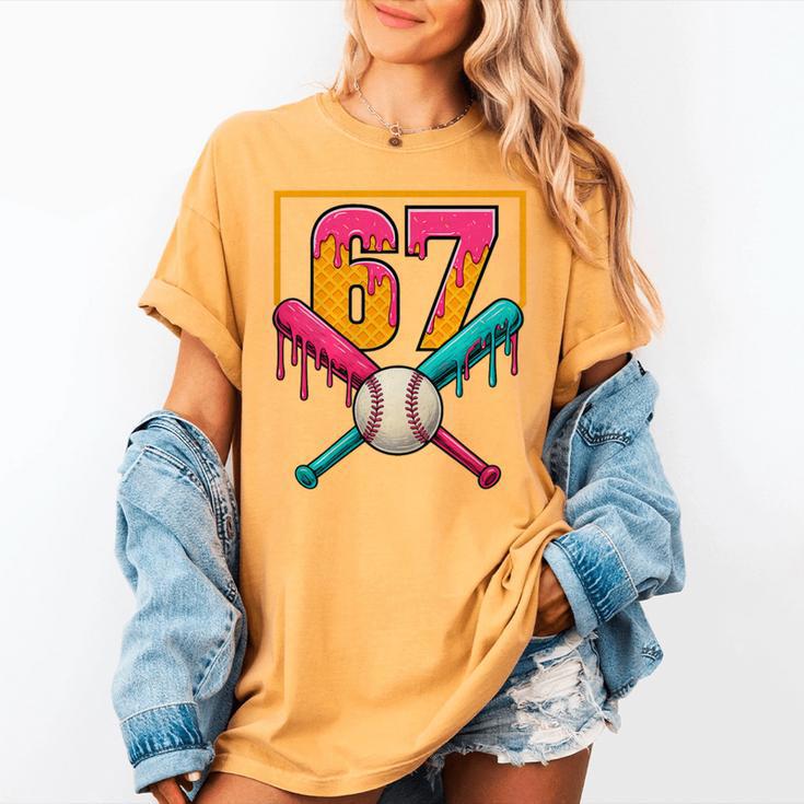Baseball Ice Cream Drip Number 67 Player 67th Birthday Premium Tri-Blend Women's Comfort Colors T-Shirt Baseball Ice Cream Drip Number 67 Player 67th Birthday Premium Tri-Blend Women's Comfort Colors T-Shirt