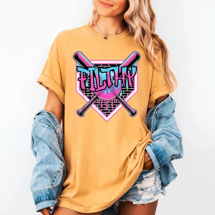 Baseball Ice Cream Drip Pitcher Filthy Women's Comfort Colors T-Shirt Baseball Ice Cream Drip Pitcher Filthy Women's Comfort Colors T-Shirt
