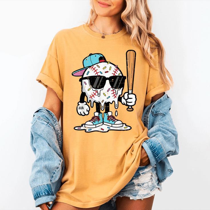 Baseball Ice Cream Drip Sports Boys Kids Youth Men Women's Comfort Colors T-Shirt