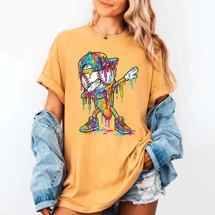 Baseball Ice Cream Dripping Dabbing Baseball Drip Women's Comfort Colors T-Shirt Baseball Ice Cream Dripping Dabbing Baseball Drip Women's Comfort Colors T-Shirt