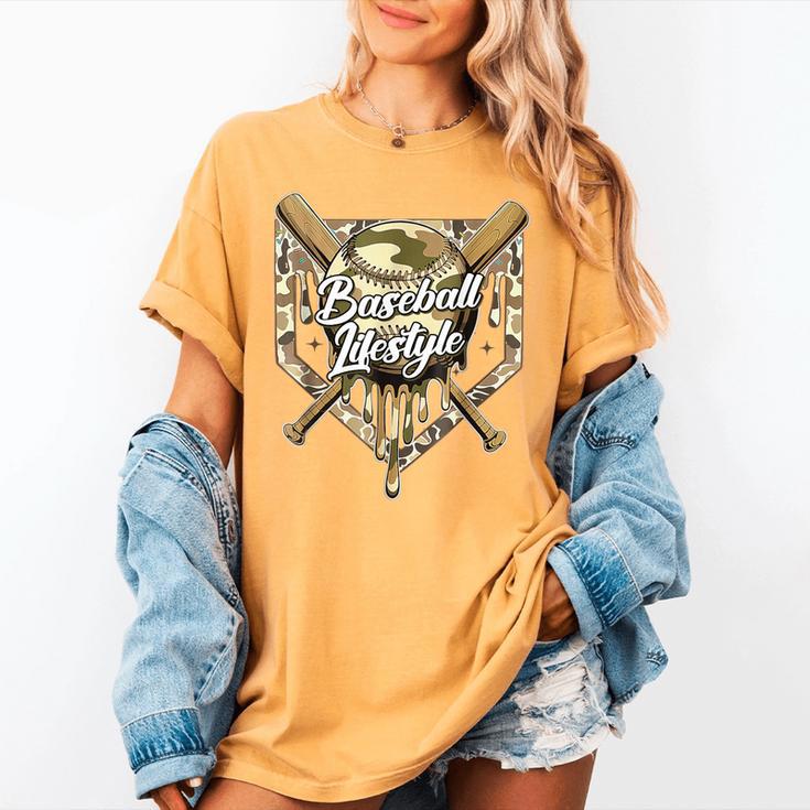 Baseball Life Lifestyle Home Plate Camo Ice Cream Drip Kids Women's Comfort Colors T-Shirt
