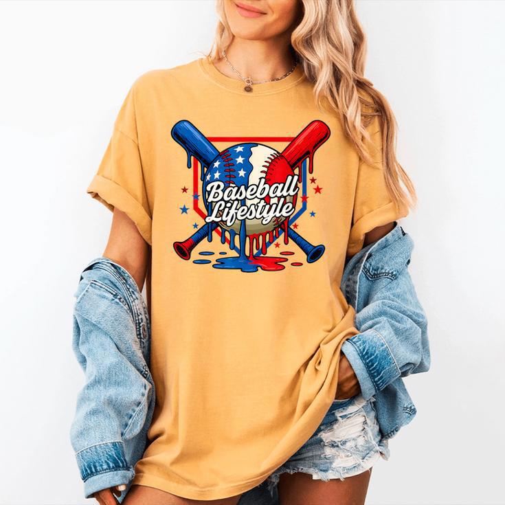 Baseball Life Style 101 Apparel Youth Drip Baseball Women's Comfort Colors T-Shirt Baseball Life Style 101 Apparel Youth Drip Baseball Women's Comfort Colors T-Shirt
