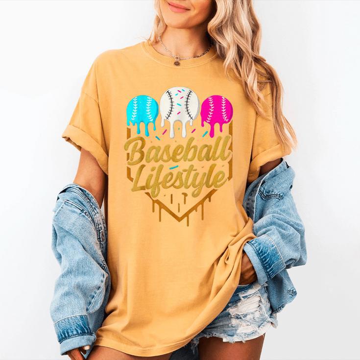 Baseball Lifestyle Baseball Drip Icecream Women's Comfort Colors T-Shirt Baseball Lifestyle Baseball Drip Icecream Women's Comfort Colors T-Shirt