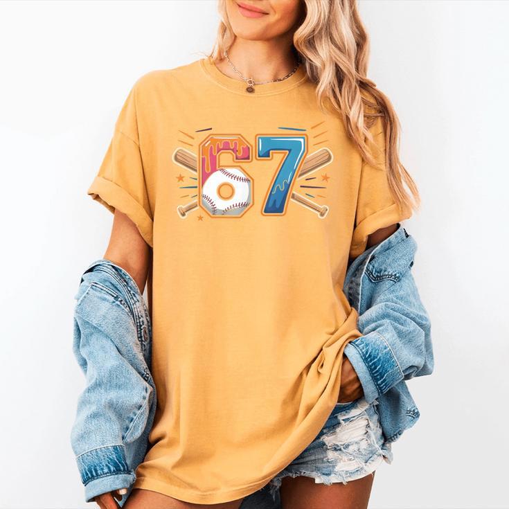 Baseball Lover Drip Number 67 Player 67th Birthday Meme Women's Comfort Colors T-Shirt