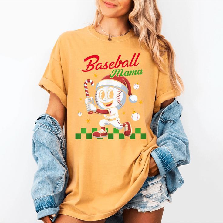 Baseball Mama Christmas Santa Hat Xmas Softball Mom Women's Comfort Colors T-Shirt Baseball Mama Christmas Santa Hat Xmas Softball Mom Women's Comfort Colors T-Shirt