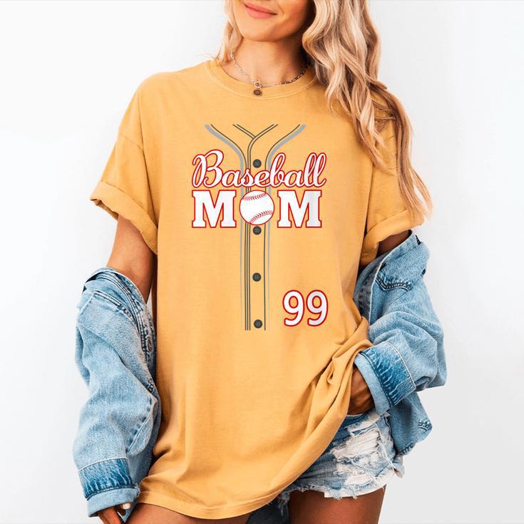 Baseball Mom 99 Number 99 Jersey Team Numbered Jersey Women's Comfort Colors T-Shirt Baseball Mom 99 Number 99 Jersey Team Numbered Jersey Women's Comfort Colors T-Shirt