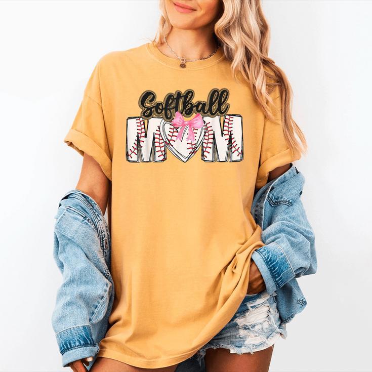 Baseball Mom Coquette Women Girls Baseball Mama Women's Comfort Colors T-Shirt