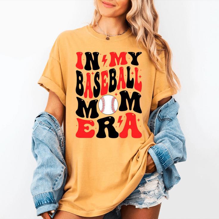 In My Baseball Mom Era Groovy Mom Women's Comfort Colors T-Shirt