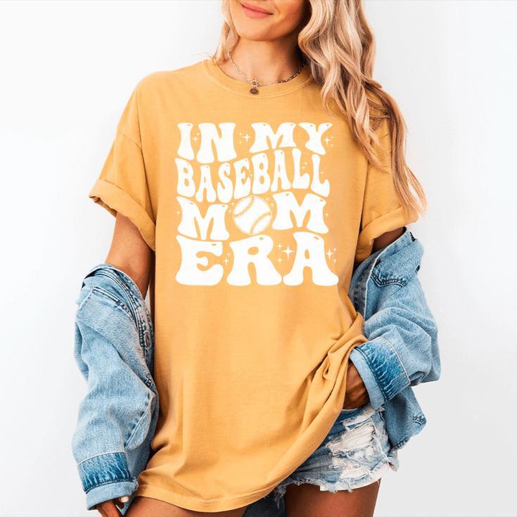 In My Baseball Mom Era Retro Groovy Baseball Women's Comfort Colors T-Shirt In My Baseball Mom Era Retro Groovy Baseball Women's Comfort Colors T-Shirt