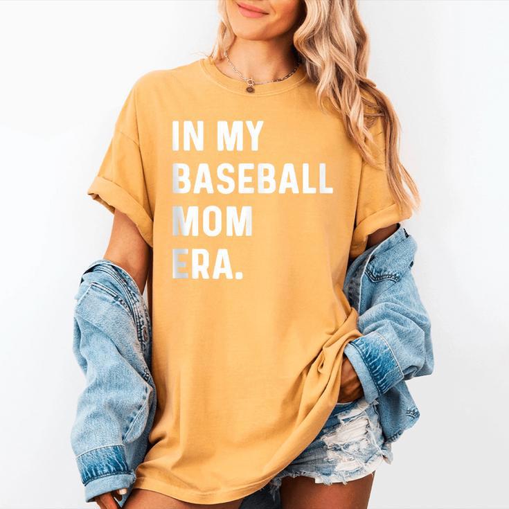 In My Baseball Mom Era Son Baseball Player Pitcher Catcher Women's Comfort Colors T-Shirt