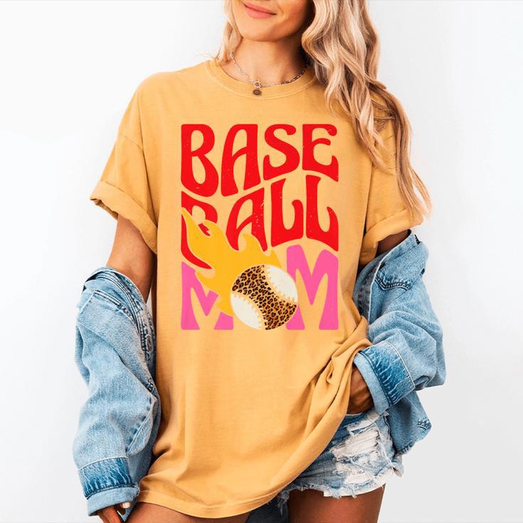 Baseball Mom Game Day Trendy Pink Leopard Mama Premium Women's Comfort Colors T-Shirt