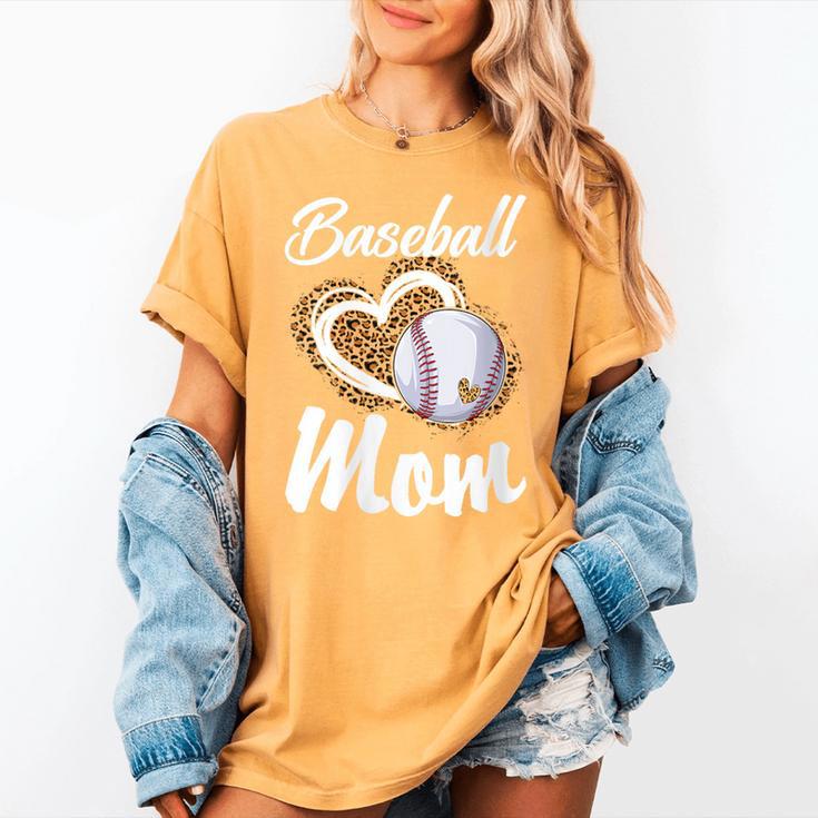 Baseball Mom Grandma Leopard Baseball Lover Fan Women's Comfort Colors T-Shirt