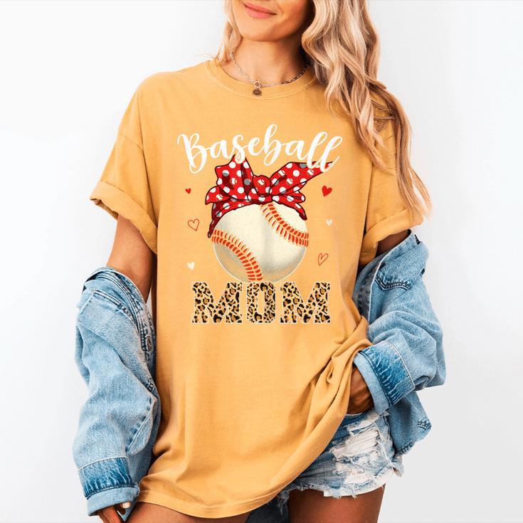 Baseball Mom Headband Leopard Baseball Ball Mother's Day Women's Comfort Colors T-Shirt