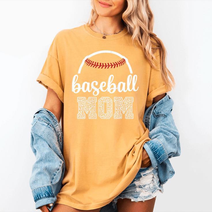 Baseball Mom Leopard Print Baseball Game Day For Mama Women's Comfort Colors T-Shirt Baseball Mom Leopard Print Baseball Game Day For Mama Women's Comfort Colors T-Shirt
