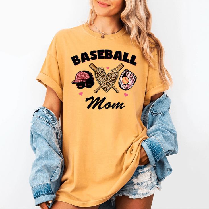 Baseball Mom Leopard Heart Game Day Love Mommy Women's Comfort Colors T-Shirt Baseball Mom Leopard Heart Game Day Love Mommy Women's Comfort Colors T-Shirt
