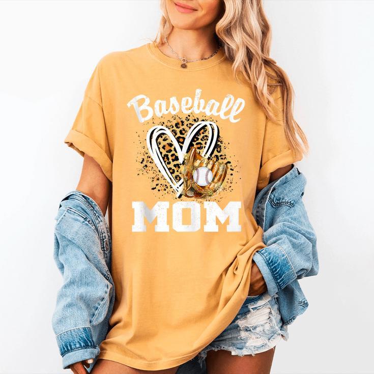Baseball Mom Leopard Heart Matching Family Women's Comfort Colors T-Shirt
