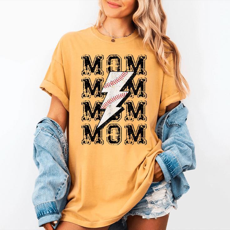Baseball MOM Lightning Bolt Tshirt Retro Women's Comfort Colors T-Shirt