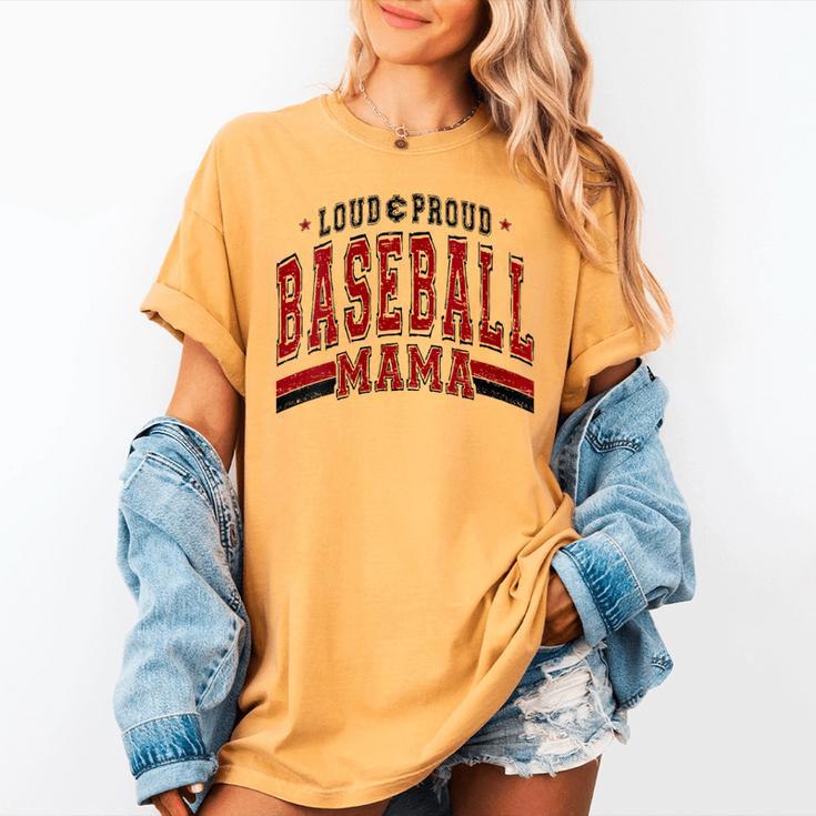 Baseball Mom Baseball Mama Mother's Day Red Loud Proud Women's Comfort Colors T-Shirt