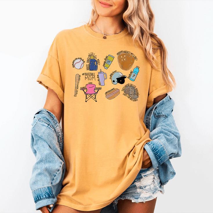 Baseball Mom Baseball Mama Women's Comfort Colors T-Shirt