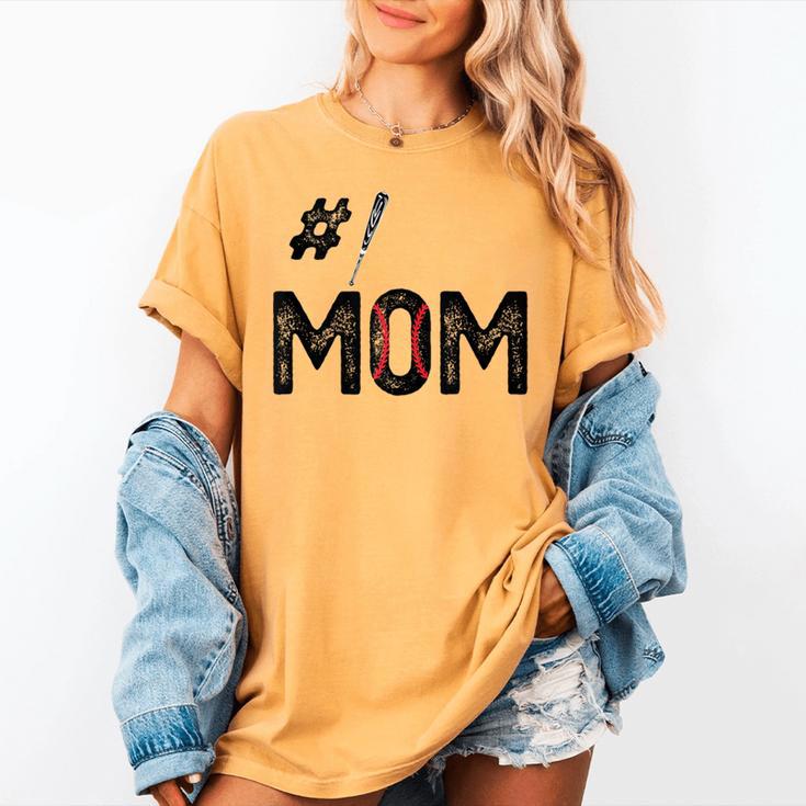 Baseball Mom Number One 1 Mother Baseball Lover Mother's Day Women's Comfort Colors T-Shirt Baseball Mom Number One 1 Mother Baseball Lover Mother's Day Women's Comfort Colors T-Shirt