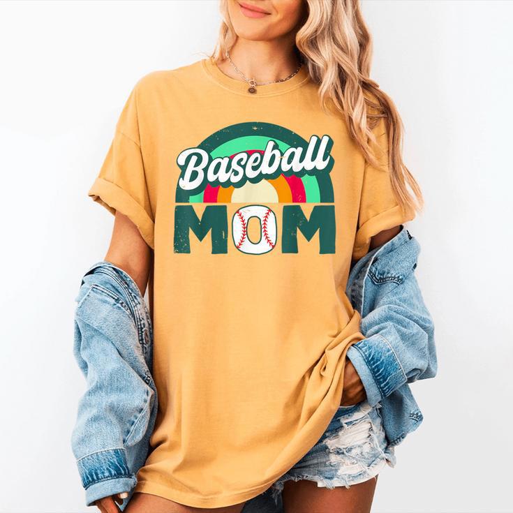Baseball Mom Rainbow Game Day Women's Comfort Colors T-Shirt