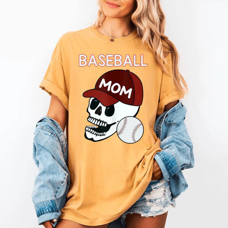 Baseball Mom Skull Sports Skeleton Women's Comfort Colors T-Shirt