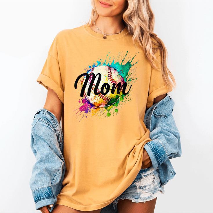Baseball Mom USA American Baseball Graphic Women's Comfort Colors T-Shirt Baseball Mom USA American Baseball Graphic Women's Comfort Colors T-Shirt