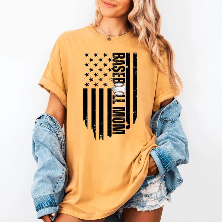 Baseball Mom USA Flag Baseball Mama Day Vibes Mama Women's Comfort Colors T-Shirt Baseball Mom USA Flag Baseball Mama Day Vibes Mama Women's Comfort Colors T-Shirt