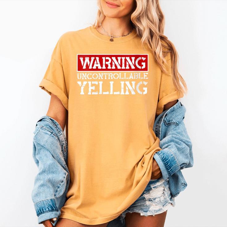 Baseball Mom Warning Uncontrollable Yelling Funny Sign Women's Comfort Colors T-Shirt Baseball Mom Warning Uncontrollable Yelling Funny Sign Women's Comfort Colors T-Shirt