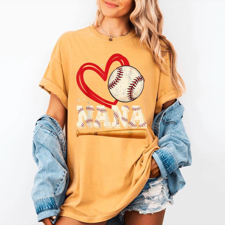 Baseball Nana Baseball Heart Family Matching Women's Comfort Colors T-Shirt Baseball Nana Baseball Heart Family Matching Women's Comfort Colors T-Shirt