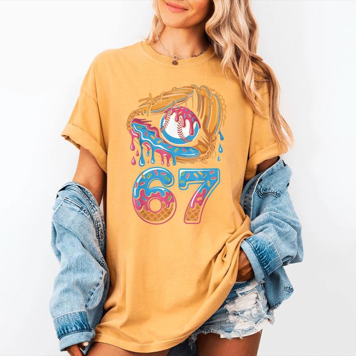 Baseball Player 67 Number 67th Sports Ice Cream Drip Women's Comfort Colors T-Shirt