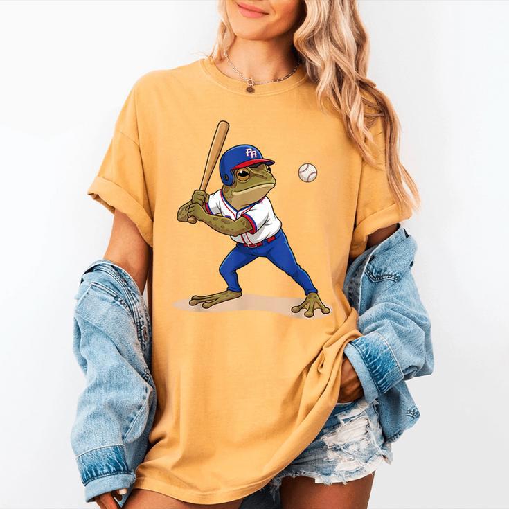 Baseball Puerto Rico Patriotic Flag Boricua Baseball Player Women's Comfort Colors T-Shirt